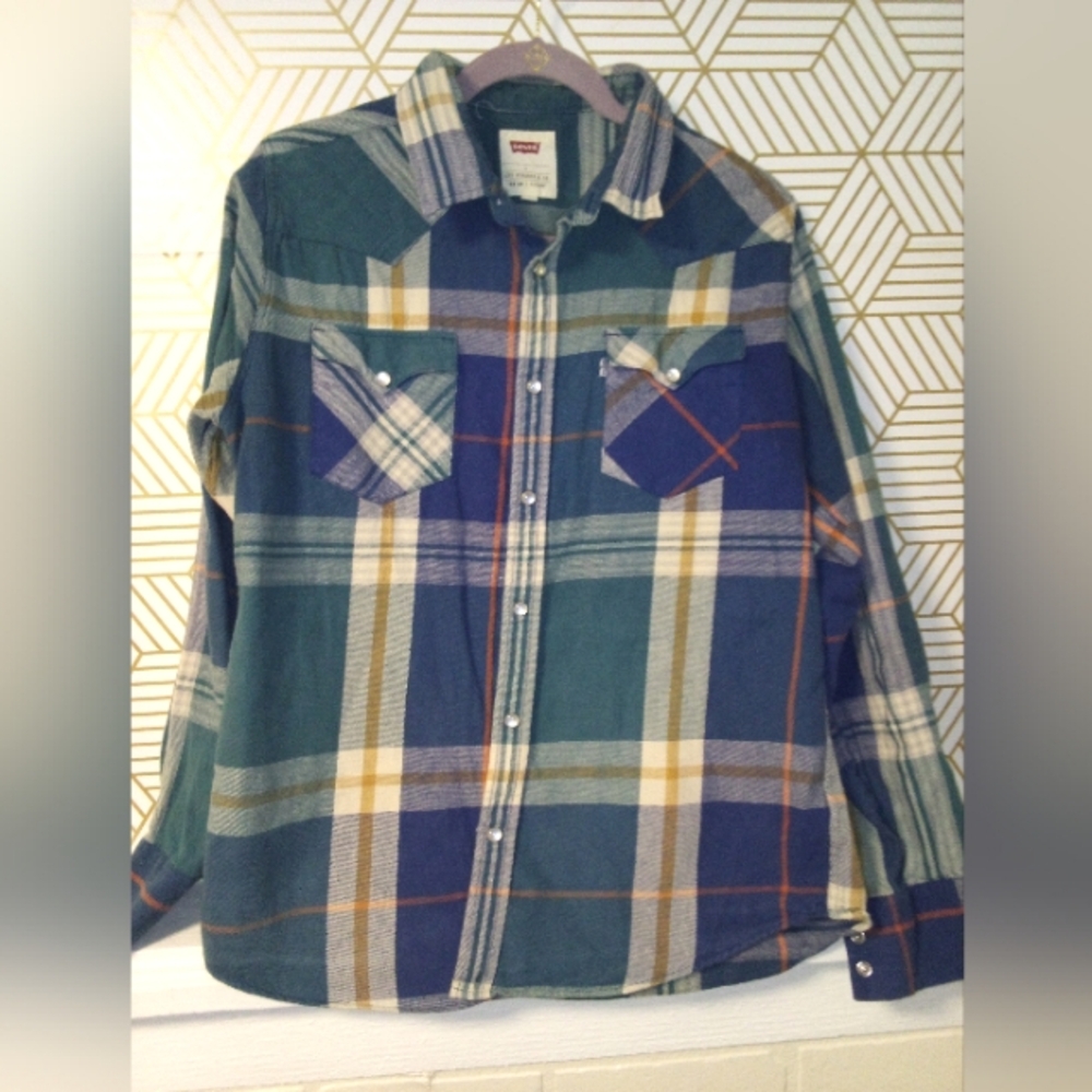 Levi's Men's Blue flannel Shirt